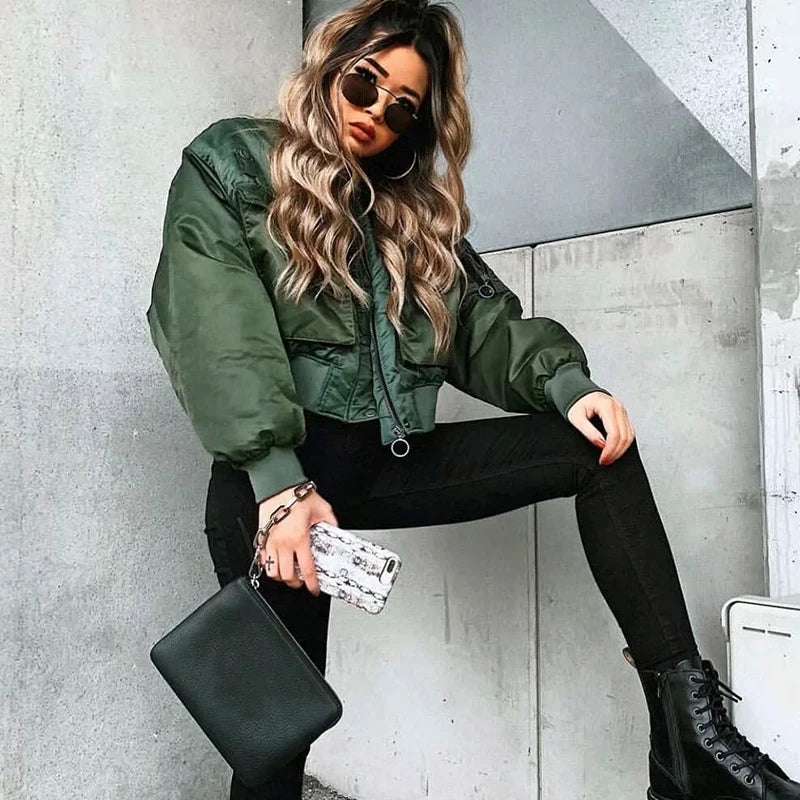 2024 stylish lady autumn winter merodi  green short jackets women