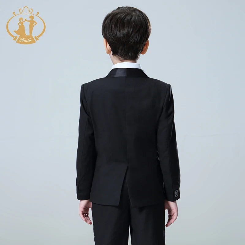 5pcs/Set Boys Suits for Weddings Kids Prom Suits Black Wedding Suits Kids Blazers Boys Clothing Set Boy Formal Classic Costume